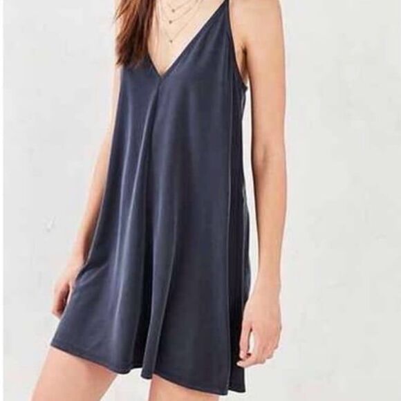 Silence and Noise V-Neck Cupro Mini Dress - Picture 2 of 10